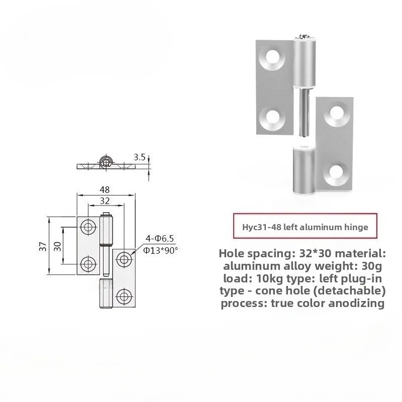 Plug-In Aluminum Alloy Cabinet Door Hinge – Quick Release Cabinet Door Hinge Richie's HYC31-48 left