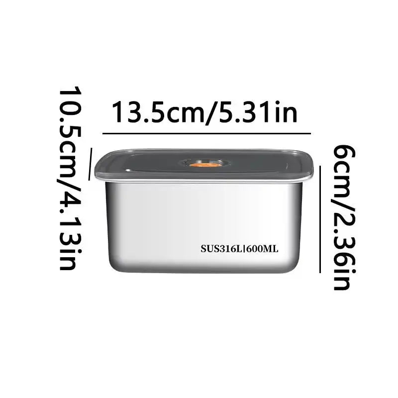 SUS316 Stainless Steel Airtight Lunch Box | Leakproof Food Container Food Storage Container Richie's 600ML