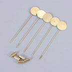 10pcs Cabochon Tray Cameo Brooch Pins Gold Silver DIY Craft Set Brooch Pin Set Richie's