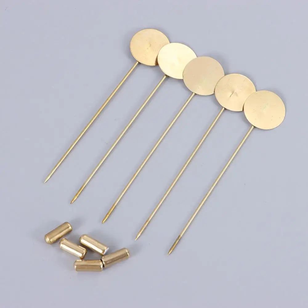 10pcs Cabochon Tray Cameo Brooch Pins Gold Silver DIY Craft Set Brooch Pin Set Richie's