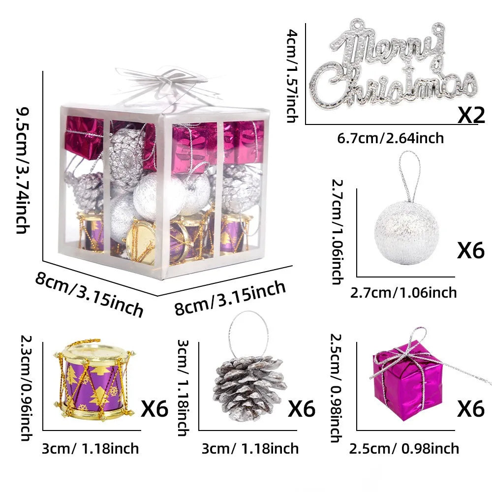 26/32 Pcs Multicolor Christmas Ornaments – Balls, Bells & Gift Boxes Christmas Ornament Set Richie's 26PCS-Silver