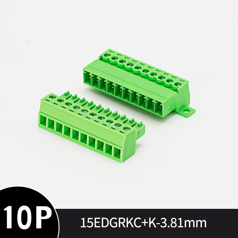 Solderless PCB Screw Terminal Connector Set 15EDGKC 3.81mm PCB Terminal Connector Richie's 10P 3.81mm 1 set