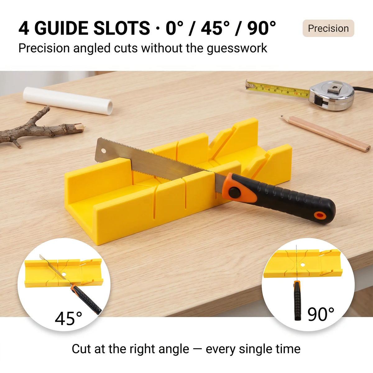 Mitre Box & Pull Saw Set – 4 Angles, 3 Blades | Woodworking Mitre Box Saw Set Richie's