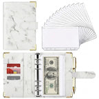 A6 PU Leather Budget Binder Marble Notebook Money Organizer Budget Binder Planner Richie's White A6