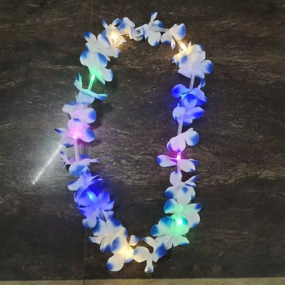 Bohemian Multicolor LED Hawaii Flower Lei Silk Petal Party Wreath Costume Accessory Richie's