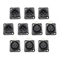 10Pcs 3-Pin XLR Male Female Connectors Black Metal Solder XLR Audio Connector Richie's 5 Male 5 Female