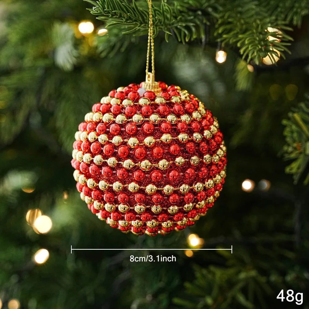 Pearl Foam Christmas Ball Ornament | Ribbed Wave Tree Decor Christmas Tree Ornament Richie's G