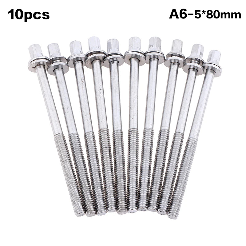 80mm Drum Tension Rods – 10-Piece Stainless Steel Kit Drum Replacement Parts Richie's A7