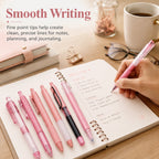 7-Piece Aesthetic Gel Pen Set | 0.5mm Black & Dual-Tip Highlighter Gel Pen Set Richie's