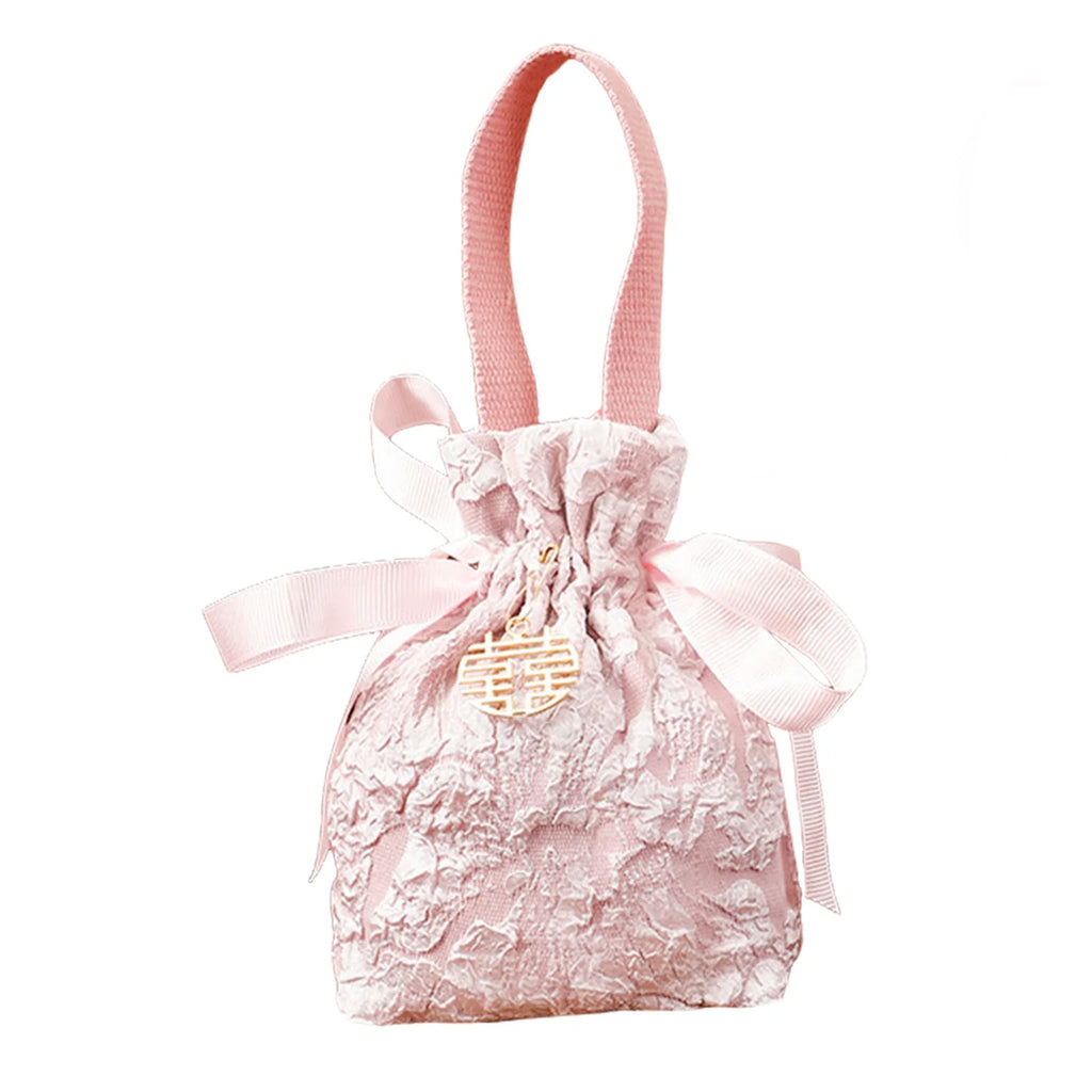 Christmas Candy Gift Bag – Fabric Drawstring Party Favor Bag Gift Favor Bag Richie's Pink