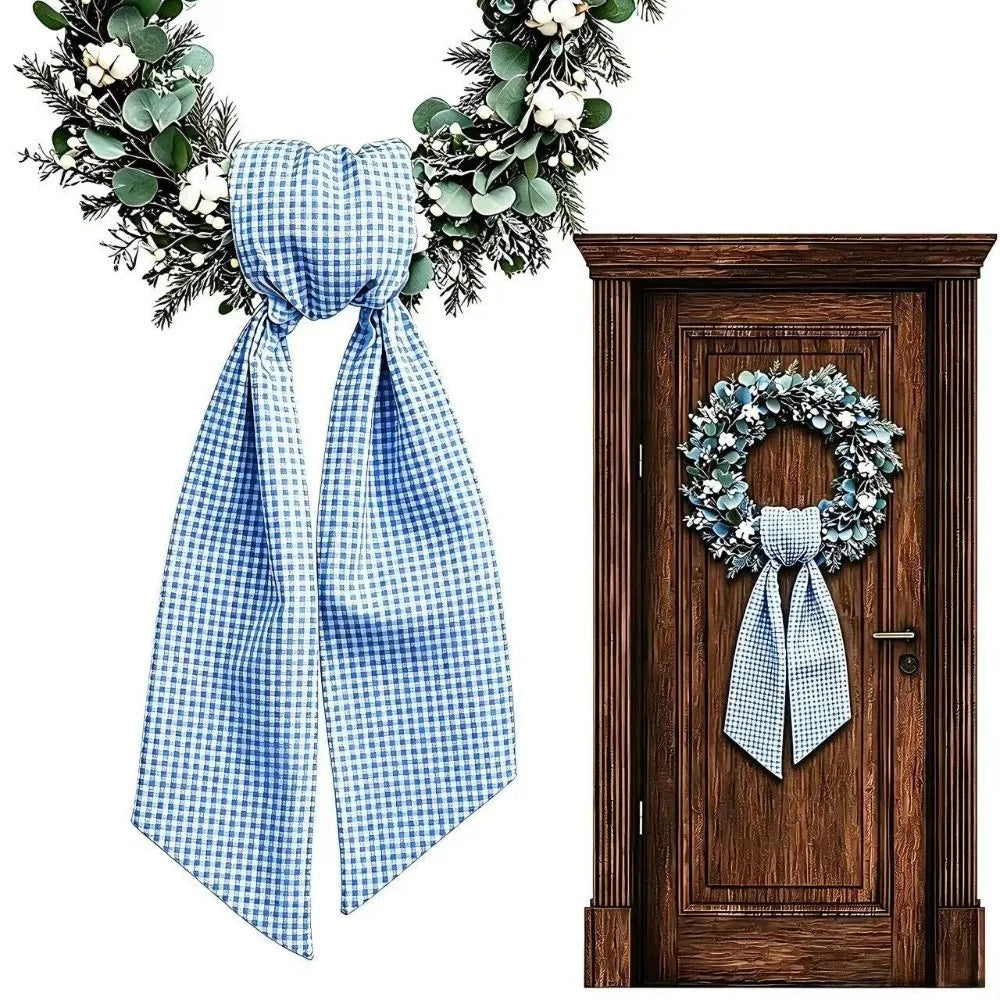 Cloth Wreath Sash Ric Rac Gingham Trim – Basket & Door Décor Decorative Sash Richie's C
