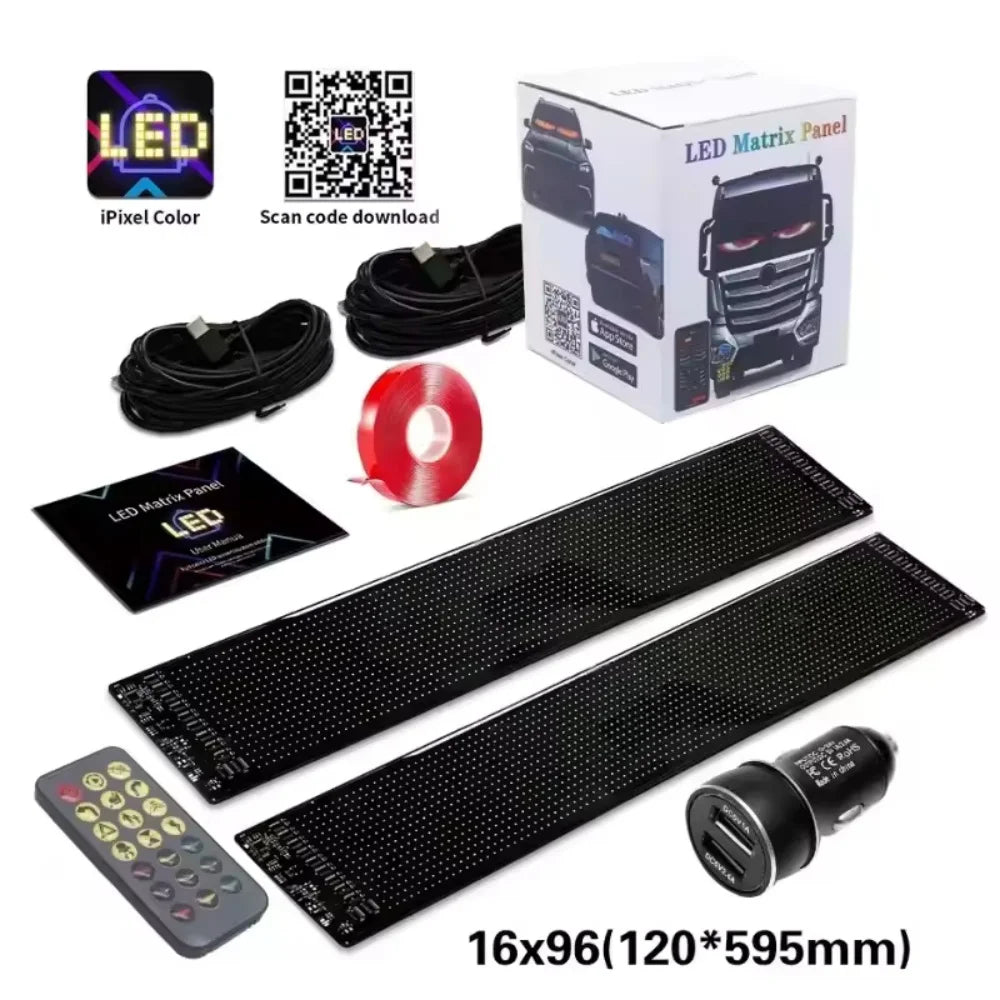 LED Matrix Panel APP Control DIY Animated Car Window Display LED Display Panel Richie's 20x64 2pcs