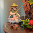 PVC Old Man Fishing Ornament – Fish Tank & Aquascape Decor Miniature Figurine Ornament Richie's