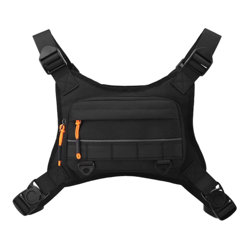 Outdoor Chest Vest Bag | Reflective Cycling Hiking Backpack Outdoor Chest Bag Richie's Black