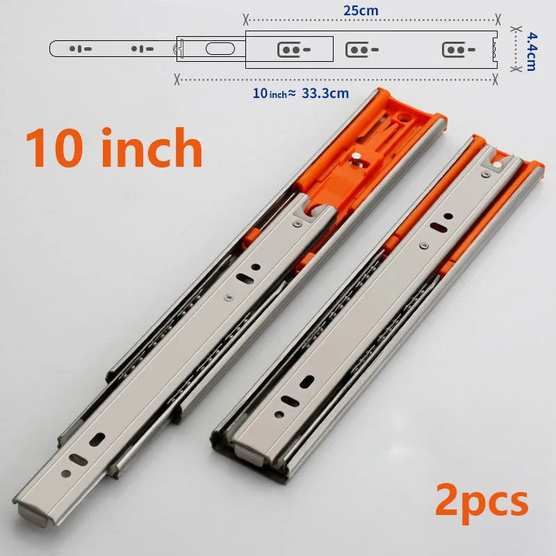 Push-to-Open Drawer Slides 10" Full Extension Soft-Close Black Drawer Slides Richie's D201 Stainless steel 12inch (30cm) China Mainland
