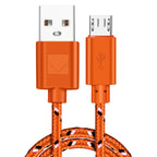 FUCHU 2m Nylon Braided Micro USB Fast Charging Cable – Multi-Color Micro USB Cable Richie's Orange 2m