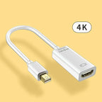 4K Mini DisplayPort to HDMI Adapter Cable – Metal Housing Display Adapter Cable Richie's White