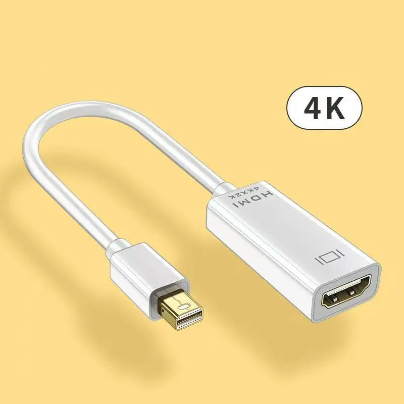4K Mini DisplayPort to HDMI Adapter Cable – Metal Housing Display Adapter Cable Richie's White