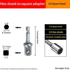 Chrome Vanadium Socket Adapter Set 1/4" 3/8" 1/2" Hex Shank Socket Adapter Set Richie's 50mm C
