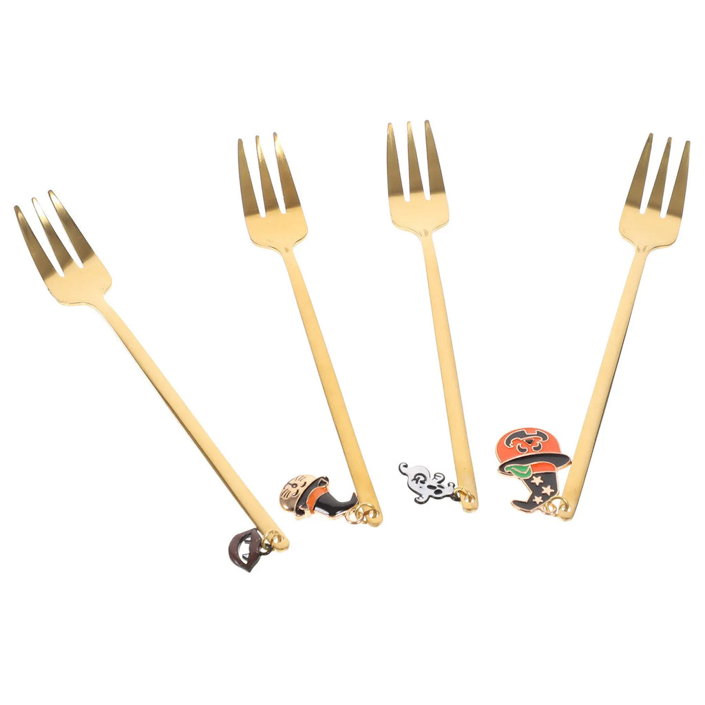 4Pcs Halloween Stainless Steel Dessert & Fruit Forks Set Dessert Fork Set Richie's
