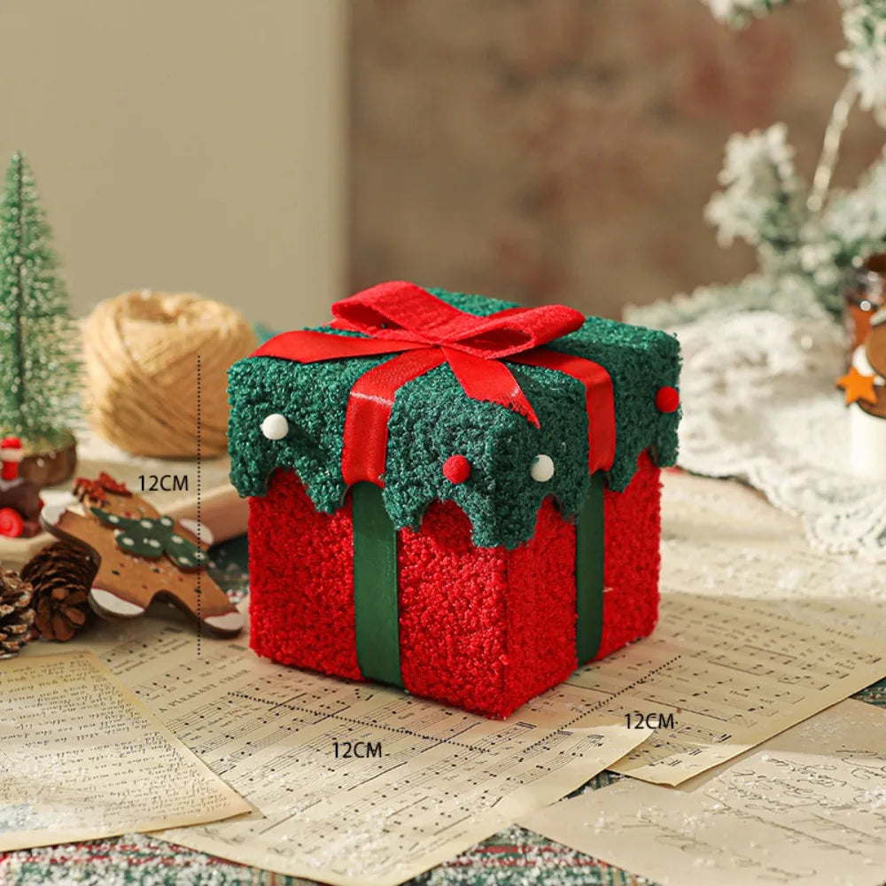 Velvet Christmas Gift Box with Bow | Square 12cm Empty Box Gift Box Richie's 5