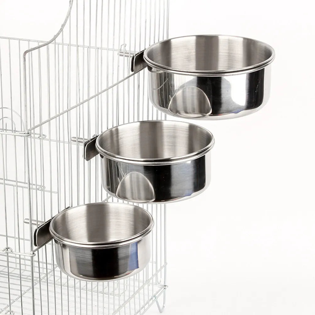Stainless Steel Parrot Feeding Bowl & Bird Cage Water Basin Bird Feeding Bowl Richie's Default Title