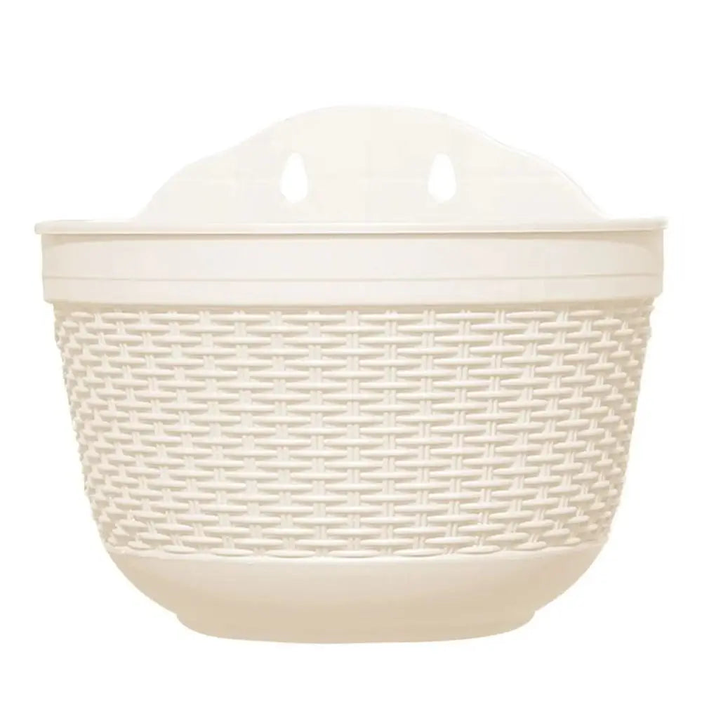 Wall-Mounted Rattan-Style Hanging Plant Pot | Semi-Circular Hanging Plant Pot Richie's