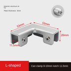 Aluminum Alloy Angle Corner Bracket L T Cross Glass Clip Corner Bracket Richie's -8-10mm-Aluminium-L