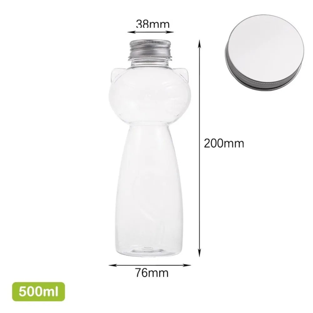 Cute Cat Shaped Transparent Water Bottle 350ml & 500ml Novelty Water Bottle Richie's 500ml