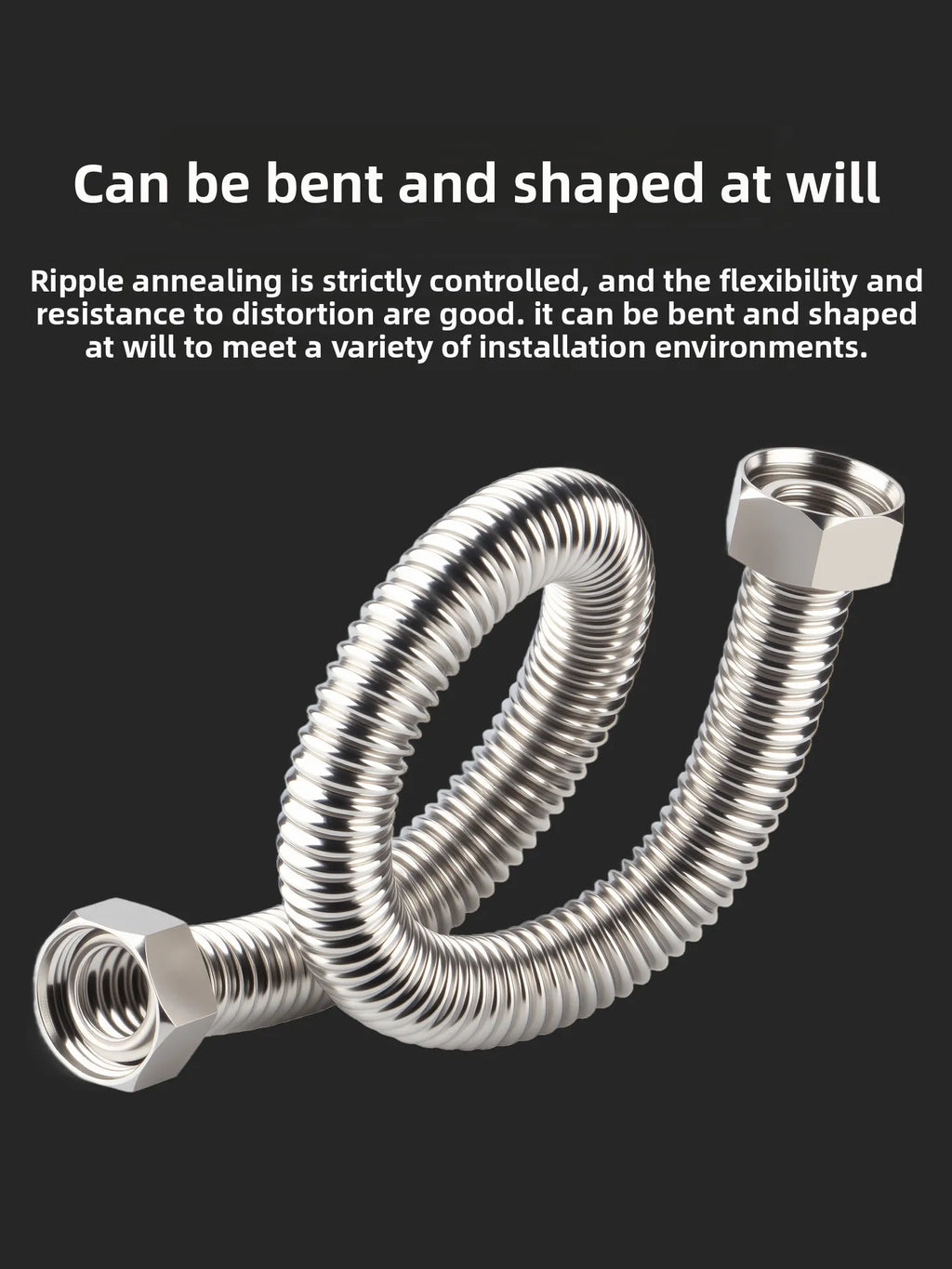 1" 304 Stainless Steel Bellows Metal Hose | High-Pressure Threaded Metal Bellows Hose Richie's