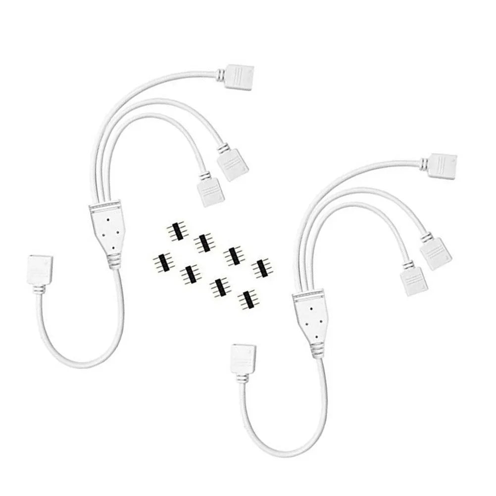 4-Pin RGB LED Strip Splitter Cable Kit – SMD 5050 3528, 2-Pack LED Strip Connector Richie's