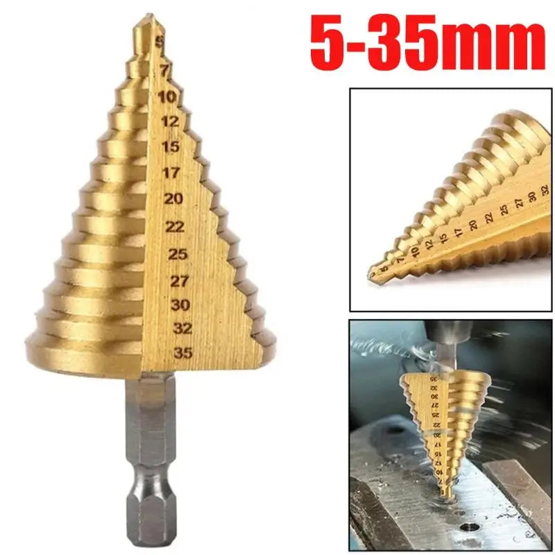 Titanium Step Drill Bit Hex Shank Pagoda Bit – Metal & Wood Step Drill Bit Richie's