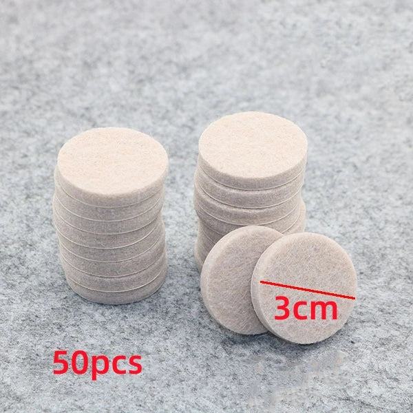 Felt Chair Leg Pads 5mm Self-Adhesive Floor Scratch Protectors Furniture Leg Pads Richie's Grey Round 3cm50pcs