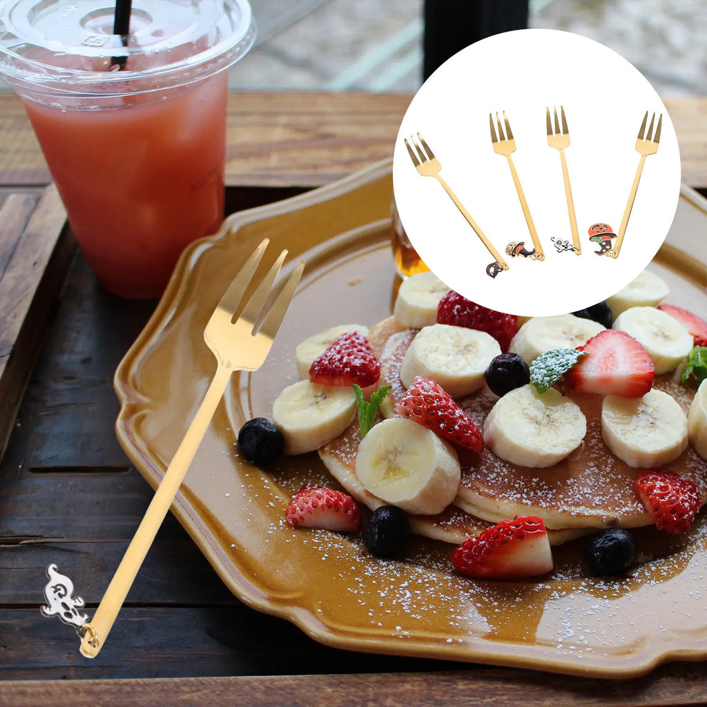 4Pcs Halloween Stainless Steel Dessert & Fruit Forks Set Dessert Fork Set Richie's other