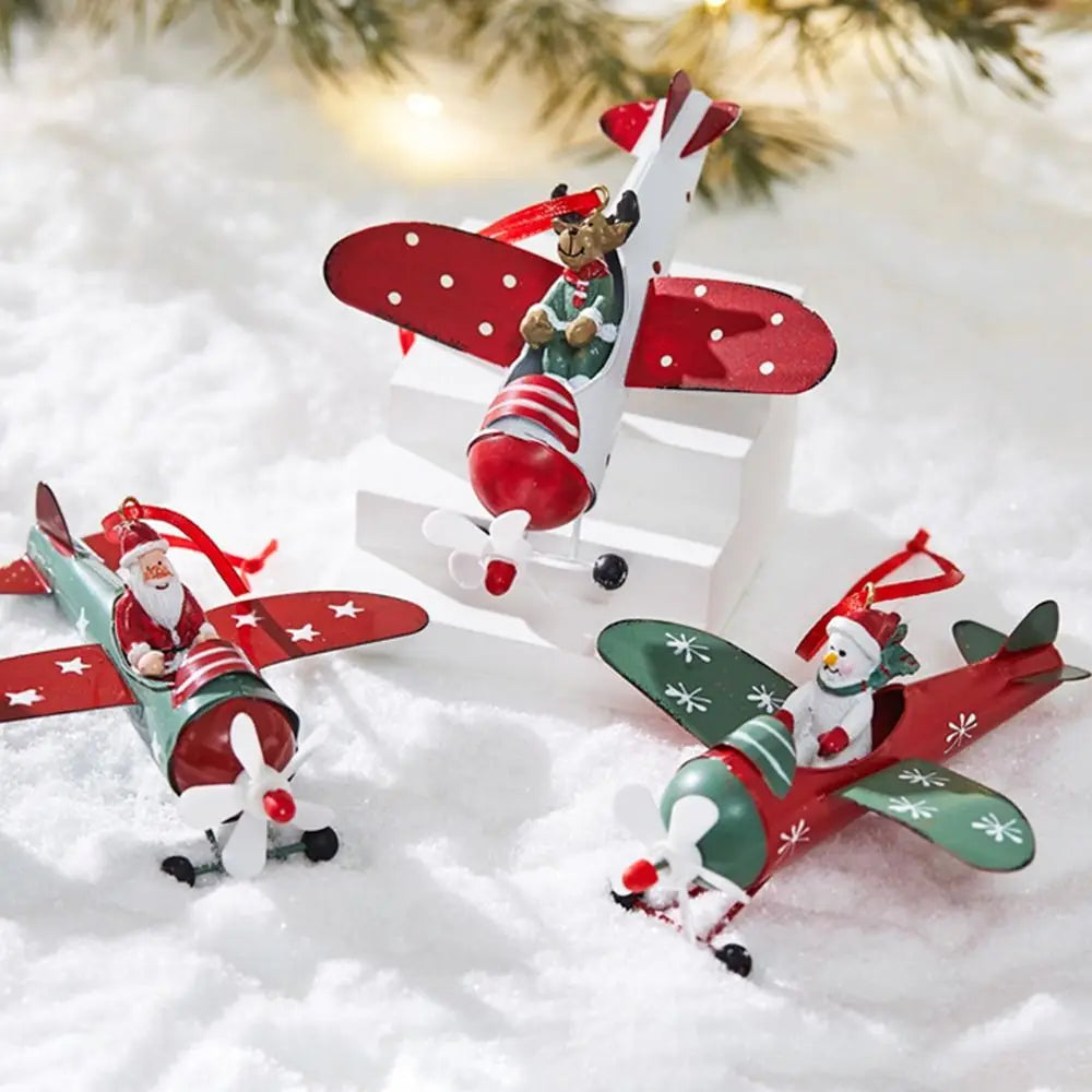 Santa Claus Airplane & Mailbox Christmas Hanging Ornament Christmas Ornament Richie's