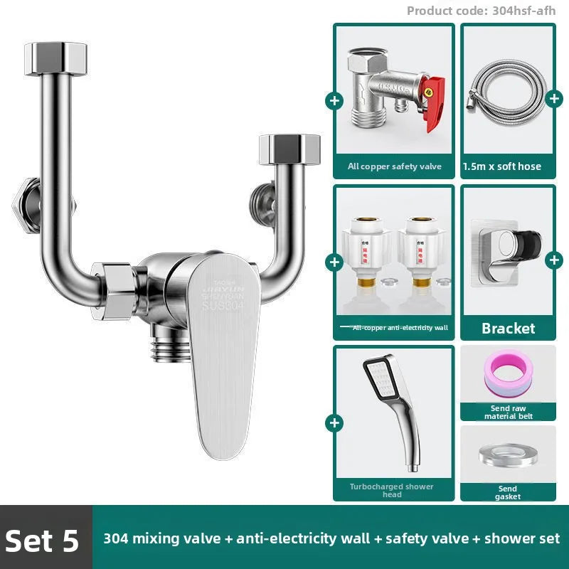 Thermostatic Mixing Valve – Brass Shower Faucet Accessory Kit Thermostatic Mixing Valve Richie's 304stainless steel-5