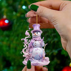 Pink Snowman 2D Acrylic Christmas Hanging Ornament Pendant Christmas Ornament Richie's Style 8