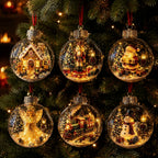 Light-Up Acrylic Christmas Ball Ornament 8CM Santa Claus Christmas Ball Ornament Richie's