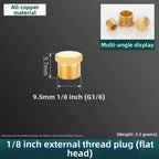Brass BSP Threaded Pipe End Cap Plug – Hex Head Blind Stopper Pipe Fitting Plug Richie's Cap Male 1I8