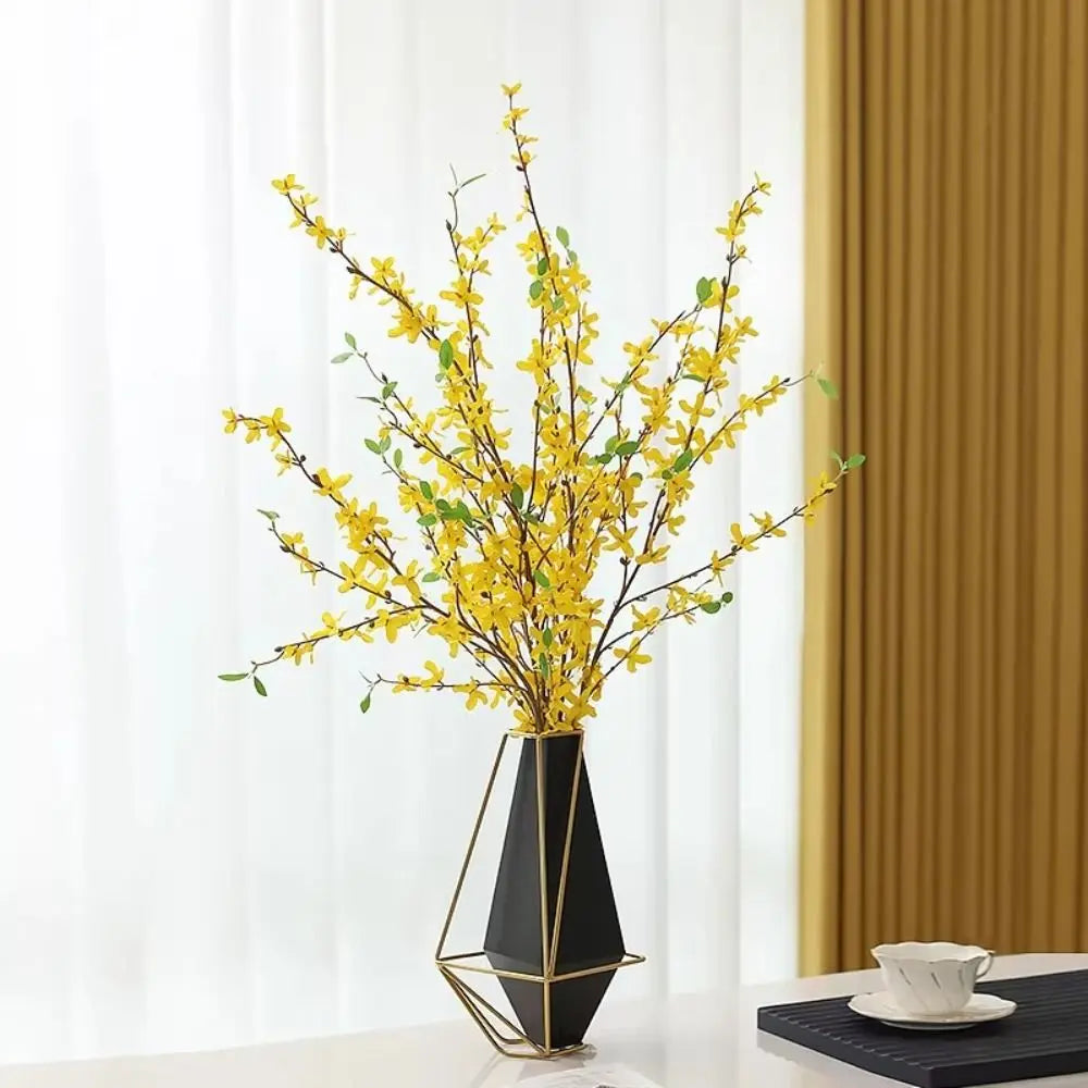 Yellow Faux Forsythia Stem 100cm – 12-Fork Artificial Flower Artificial Flower Stem Richie's