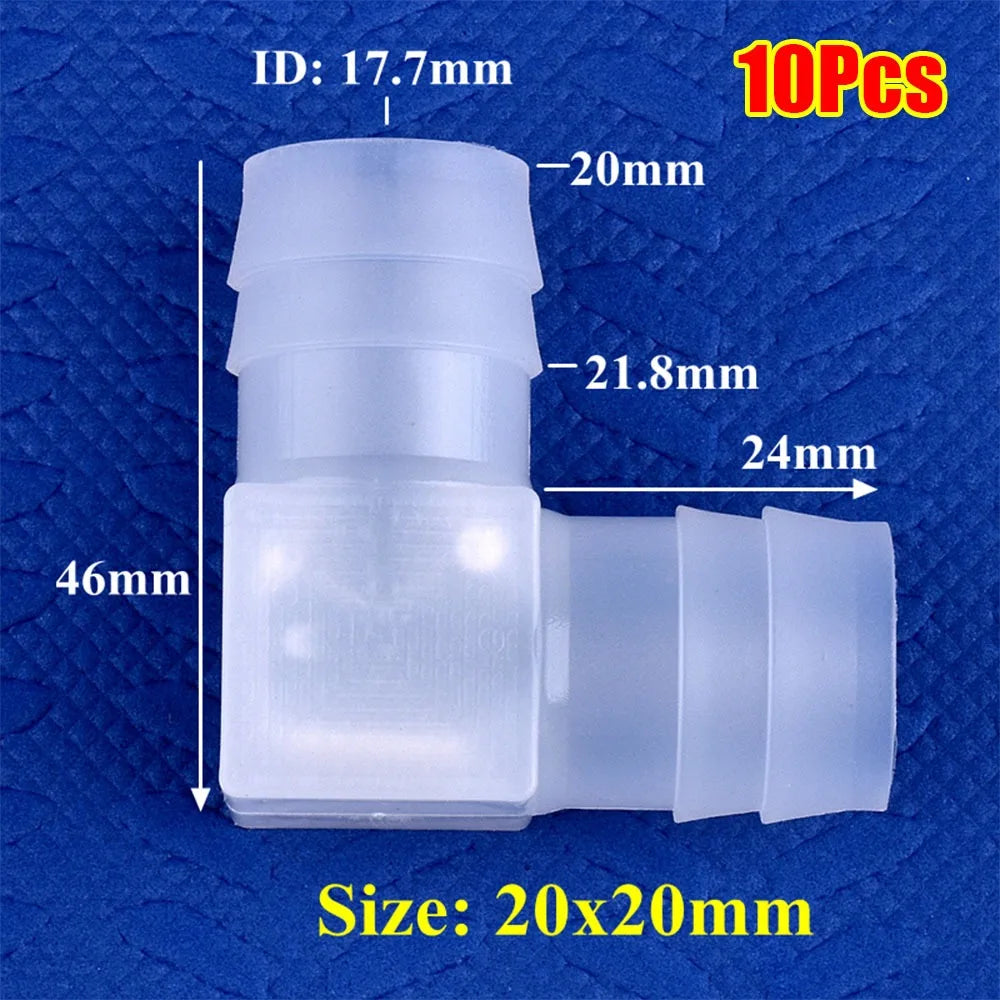 10Pcs 90° PP Elbow Hose Connectors 4–20mm Aquarium Fittings Hose Elbow Fittings Richie's 10Pcs 20mm 16mm