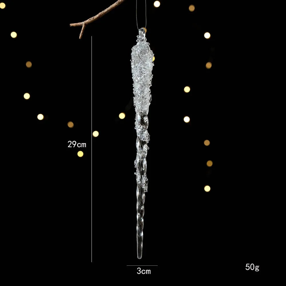 Acrylic Ice Drop Christmas Hanging Ornaments – Clear Pendants Christmas Ornaments Richie's D