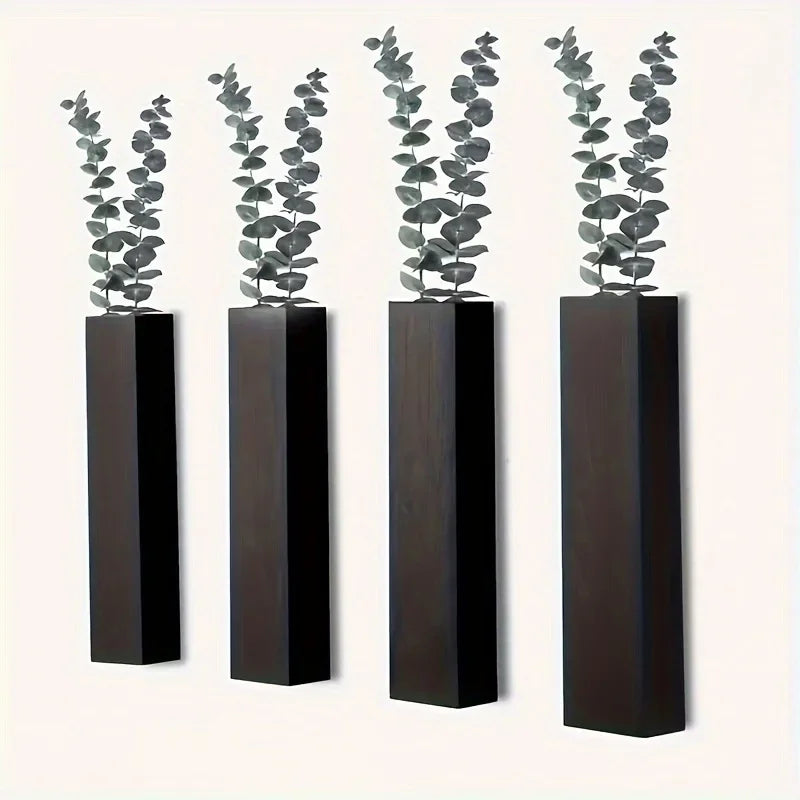 Rustic Wooden Wall-Mounted Vase for Indoor Plants & Home Décor Wall-Mounted Vase Richie's