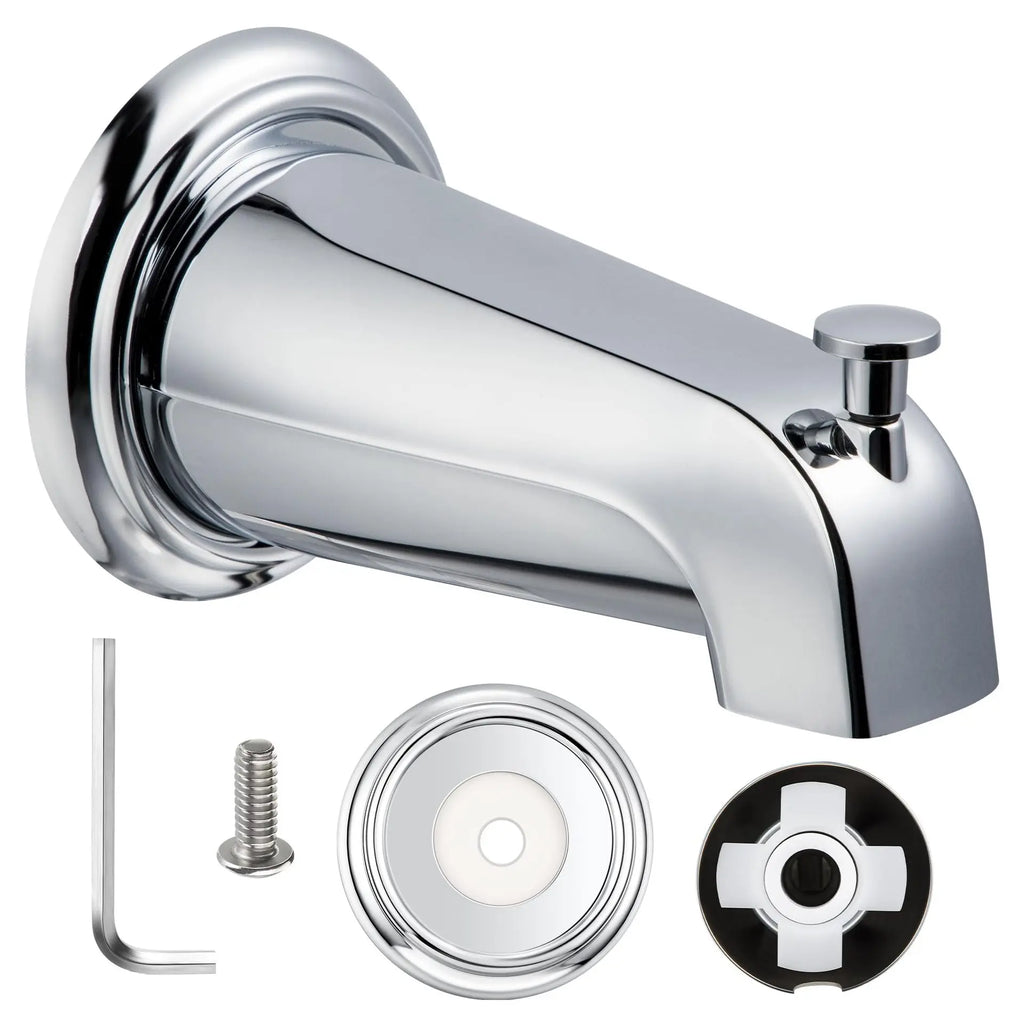 Bathtub Faucet Nozzle with Diverter – 1/2" Sliding Sleeve Bathtub Faucet Nozzle Richie's Plating color