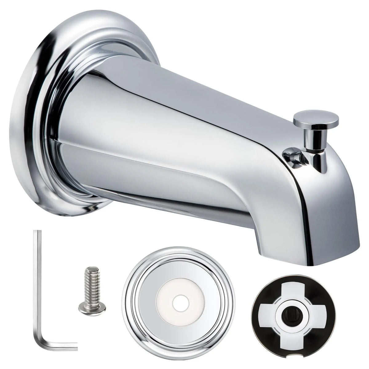 Bathtub Faucet Nozzle with Diverter – 1/2" Sliding Sleeve Bathtub Faucet Nozzle Richie's Plating color