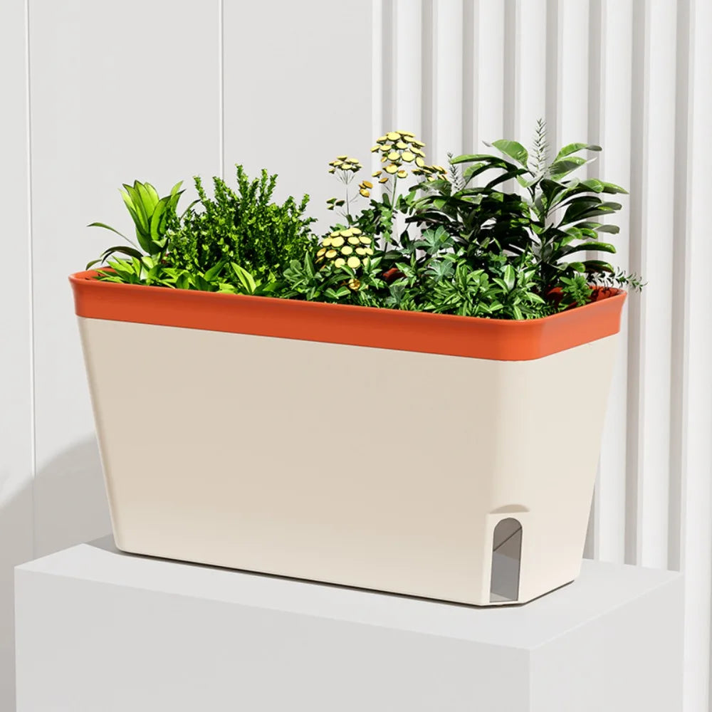 Modern Self-Watering Planter Pot with Water Level Window Self-Watering Planter Richie's Orange