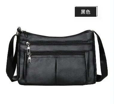 Women's PU Leather Crossbody Bag – Flower Patchwork Purse Crossbody Shoulder Bag Richie's black