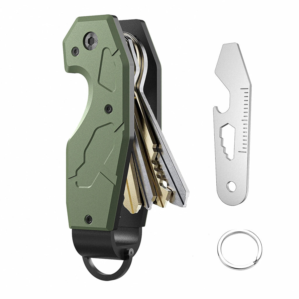 Zeeker Compact Metal Key Organizer | Minimalist Key Fob 2–6 Keys Metal Key Organizer Richie's army green