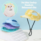 Cotton Cowboy Hat for Dogs & Cats – Adjustable, Ear Holes Pet Costume Hat Richie's