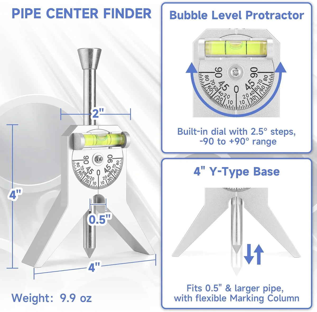 Y-Type 4-Inch Pipe Center Finder & Tube Marking Tool Pipe Center Finder Richie's